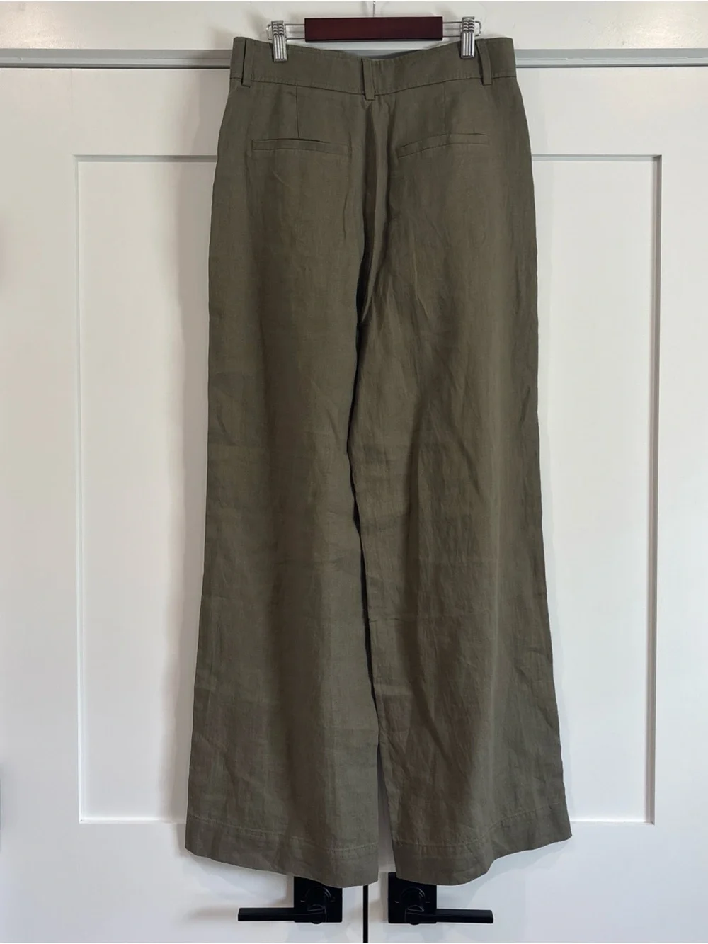 NWT Everlane Women's The Linen Way-High Drape Pant in Khaki Green Size 6